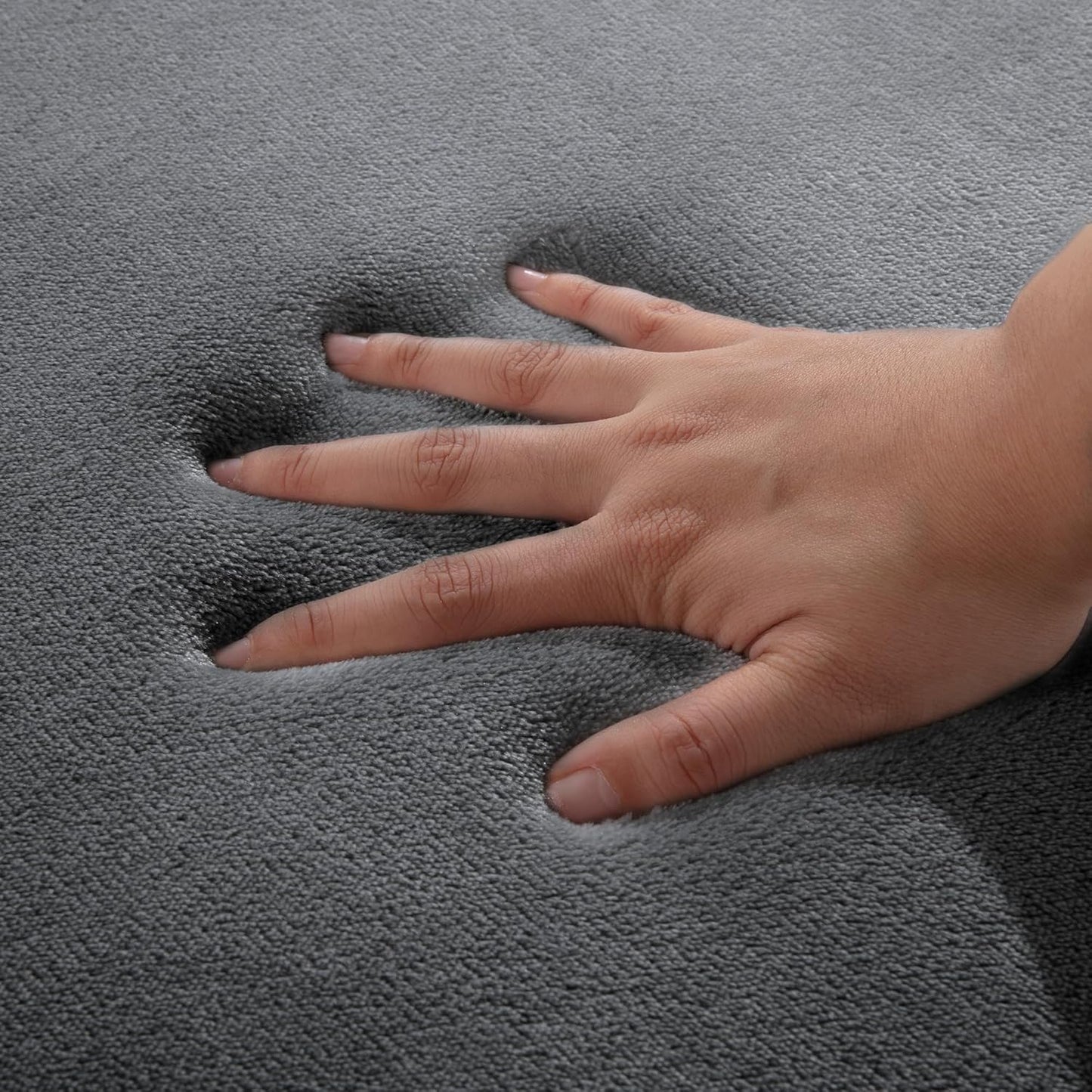 BALAPET Thick Memory Foam 74x50 Play Mat for Playpen, Super Soft Velvet Portable Baby Playpen Mat for Kids Toddler Crawling and Play, Non-Slip Bottom Playmat, Dark Grey