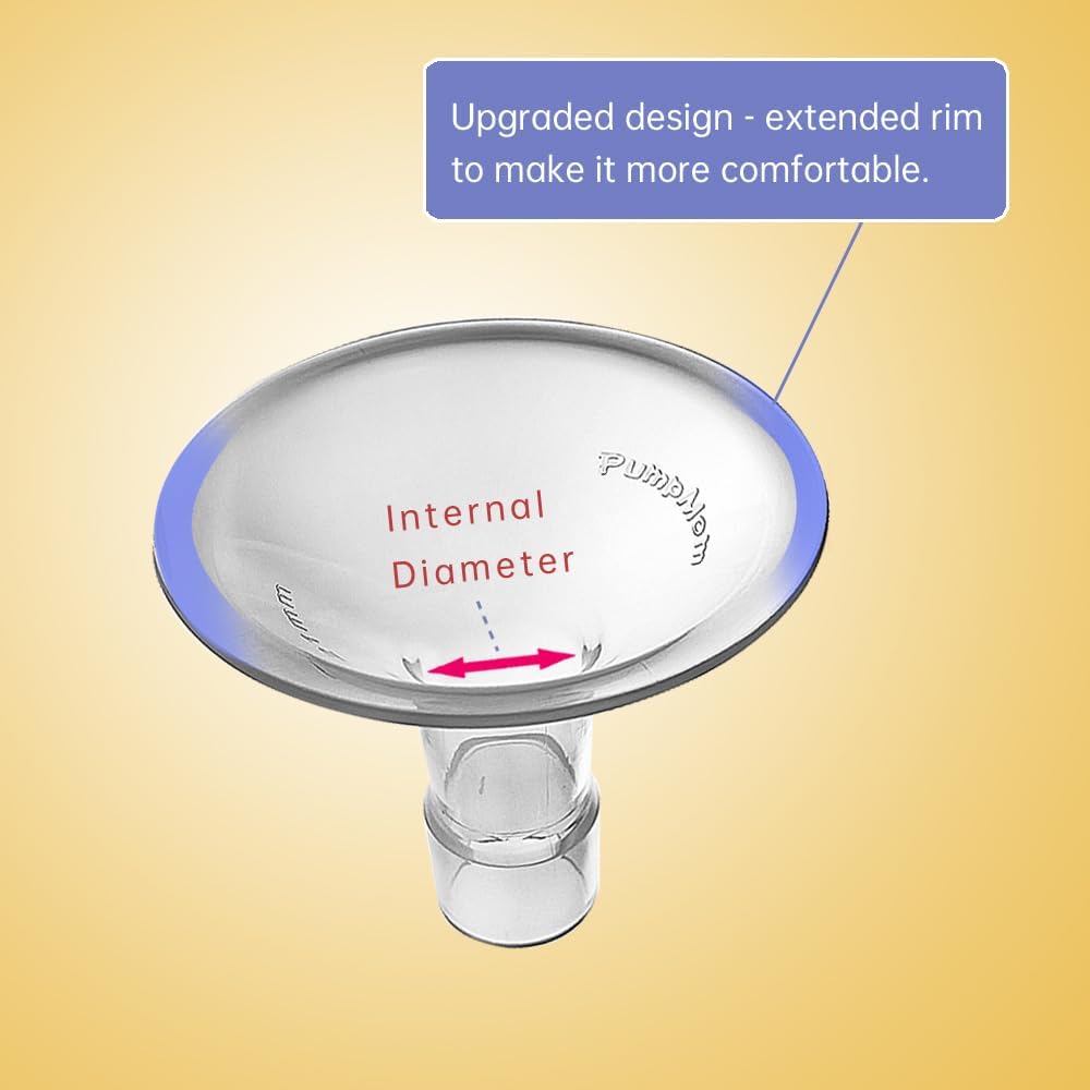PumpMom 21mm Breastshields for Medela Breast Pump Parts, Compatible with Medela Accessories, Not Original PersonalFit Flex Breast Shield Pump Parts, 2pcs (21mm)