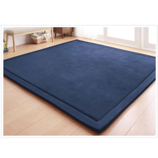 Loartee Nursery Rug - Coral Velvet Crawling Rugs & Area Rugs (6'8"x9'8", Dark Blue) for Toddler Children's Play & Yoga Mat
