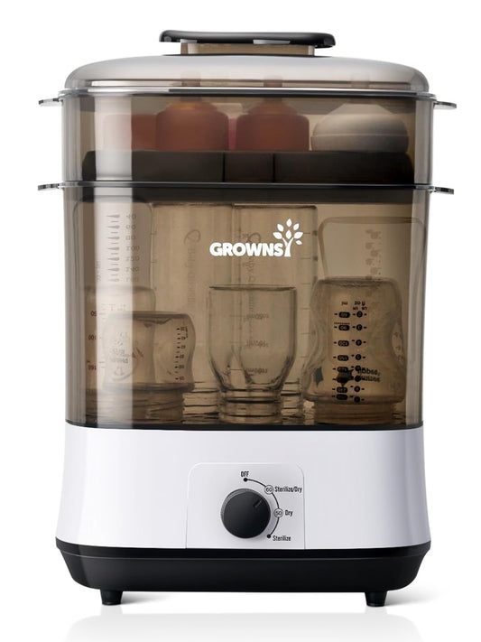 GROWNSY Adjustable 3 IN 1 Large Bottle Sterilizer and Dryer, Electric Steam Baby Bottle Sterilizer, Sanitizer for Baby Bottles & Pacifiers, Breast Pump Parts