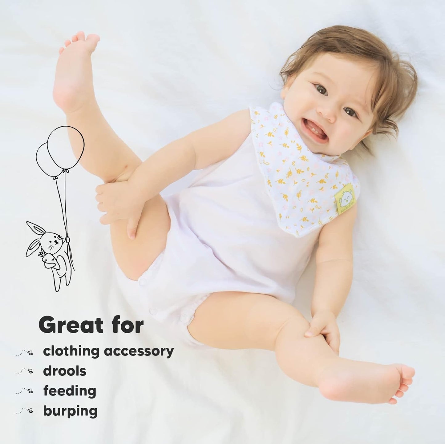 8-Pack Organic Baby Bandana Bibs for Girls - Super Absorbent Triangle Baby Bibs for Drooling and Teething Infant, 100% Cotton Extra Soft for Newborn, Infant 0-36 Months (Pink Dreams)