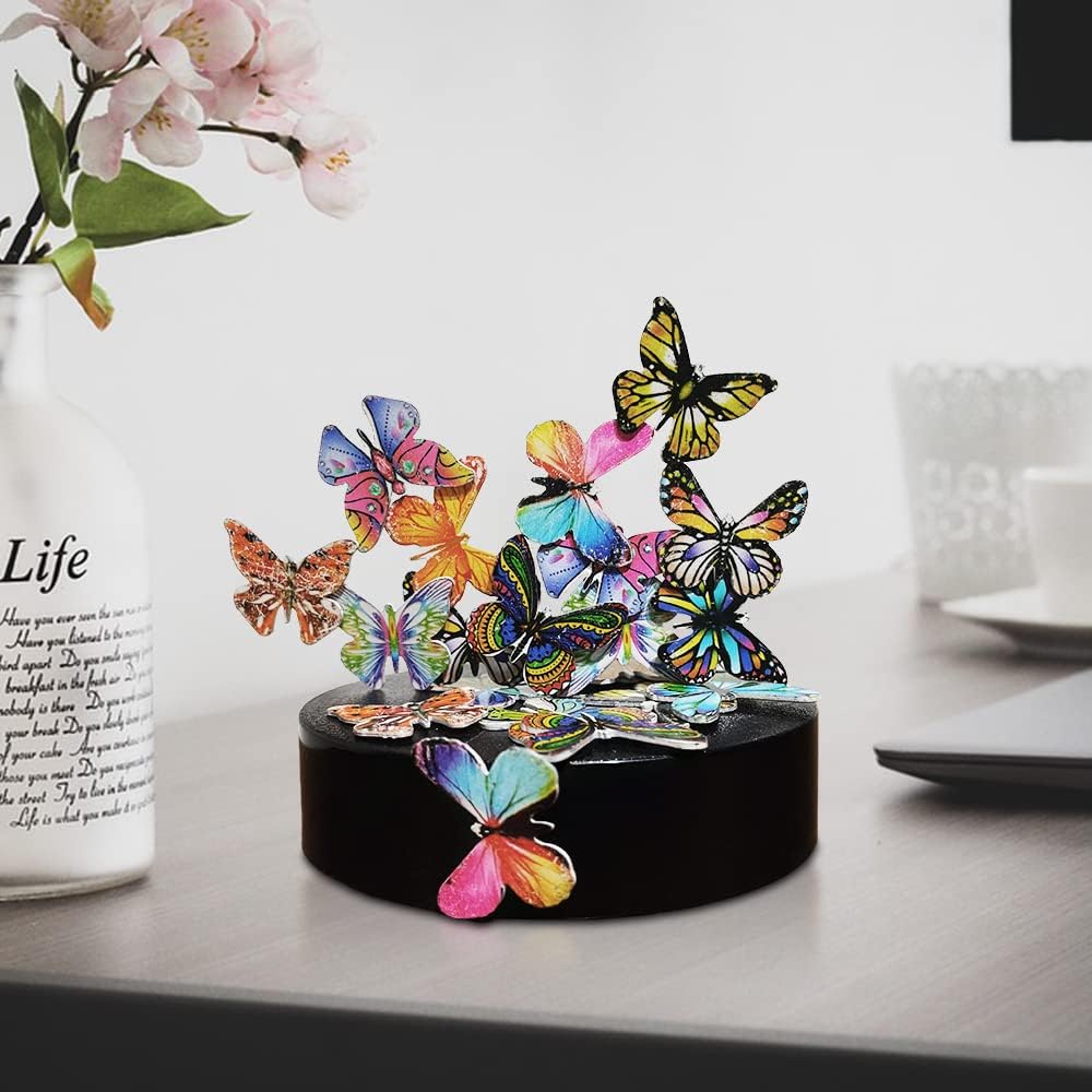 Desk Sculpture Butterflies Desktop Stress Relief Toy Fidget Toy for Anxiety Office Gift (22pcs Butterflies)