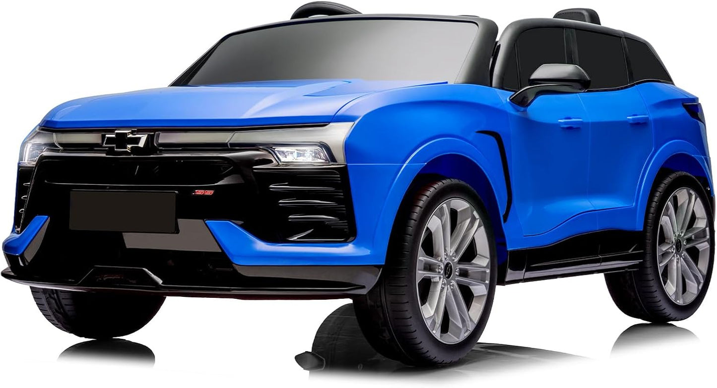 Hetoy 24V 2-Seater SUV Licensed Chevrolet Blazer Ride On Car Toy w/Parent Remote Control, 3 Speeds, Wireless Music, MP3 Player, Electric Car for Kids Ages 3-8, Blue