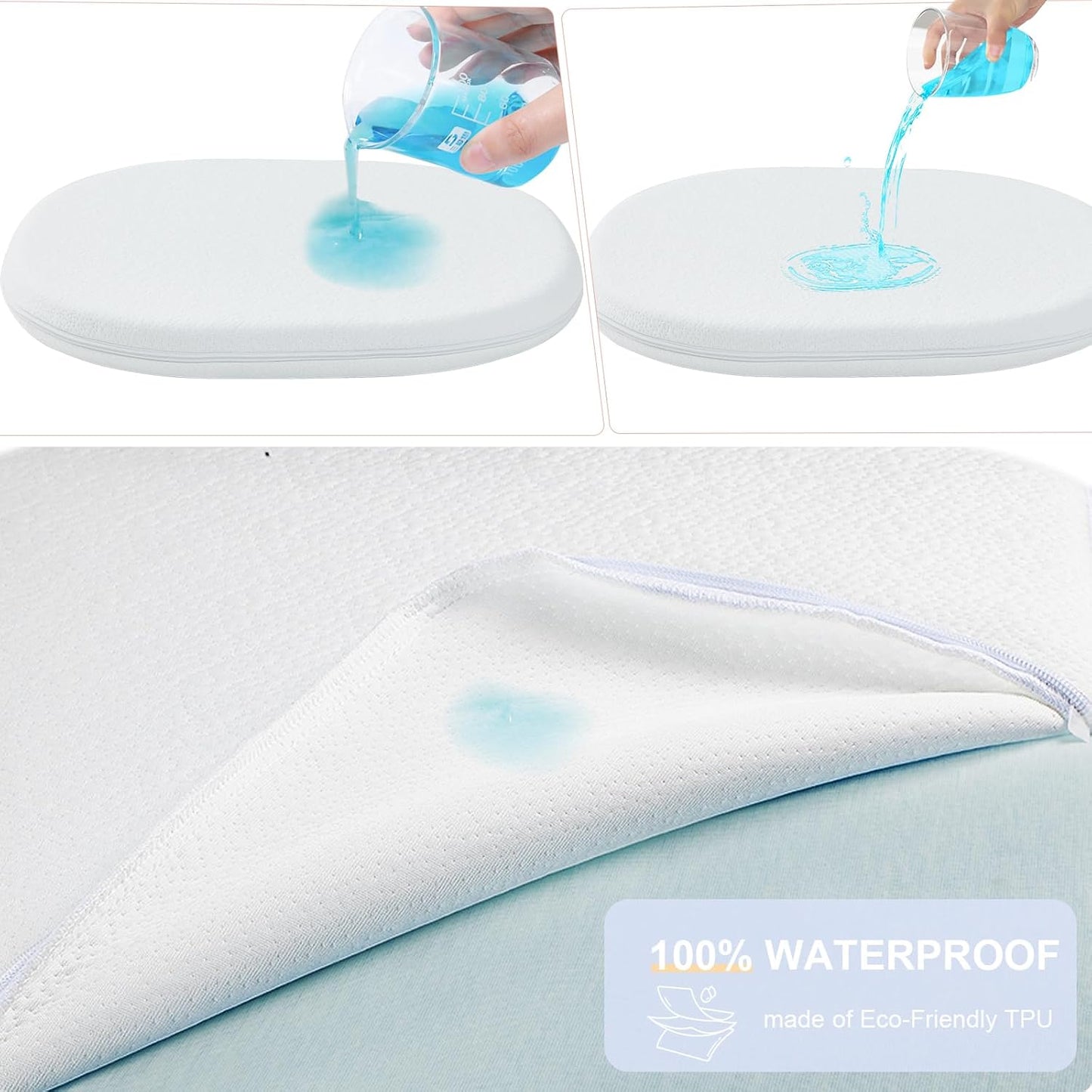 NeoBorn Baby Bassinet Mattress Pad, 24" x 20.8" Dual Sided Comfort Gel Memory Foam Mattress with Removable Breathable Soft Tencel Cover Fit for Graco Pack n Play Dome LX Bassinet, not playard