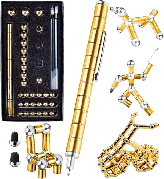 Fidget Pen,Magnetic Pen， Decompression Magnetic Toy Pen，Magnet Pen Fidget Toy Relieve Pressure Novel Toy Gift for Kids or Friends! (Big Golden)