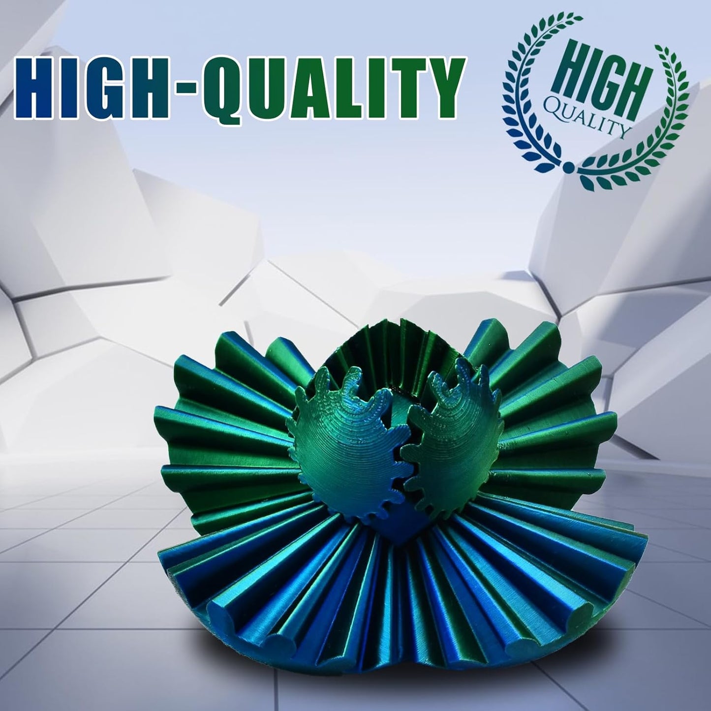 3D Printed Gear Ball,Funny Spin Ball Cube Fidget Toy,Activity Gear Sphere Fidget Spinner Hand Toy,Executive Desk Toys,Creative Gift (Green)