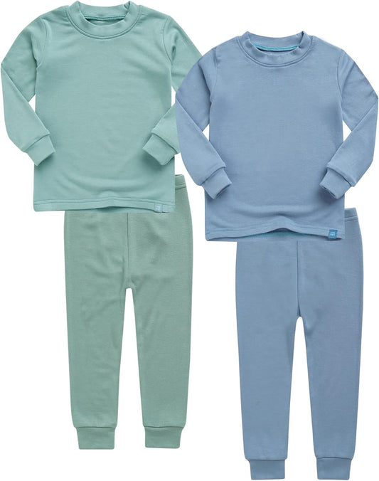 VAENAIT 6M-12Y Toddler Kids Girls Boys Soft Comfy Modal Tencel Solid Raglan Sleepwear Pajamas Pjs 2pcs/4pcs Set