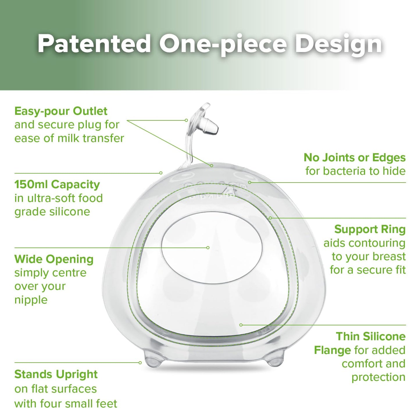 haakaa Ladybug Breast Milk Collector Breast Shells Milk Saver Nursing Cups for Large Milk Supply, Replace Disposable Breast Pads, Reusable & Wearable (150ml, 1 Pc)