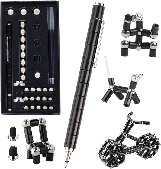 Fidget Pen,Magnetic Pen， Decompression Magnetic Toy Pen，Magnet Pen Fidget Toy Relieve Pressure Novel Toy Gift for Kids or Friends! (Big Black)