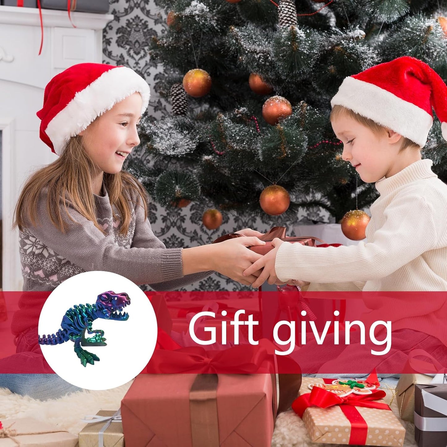 3D Printed Dinosaur Bone Skeleton Tyrannosaurus Rex with Movable Jaw Fidget Dinosaur Toys Full Articulated Dinosaur Executive Desk Toys Home Office Decor, Purple Mix Green