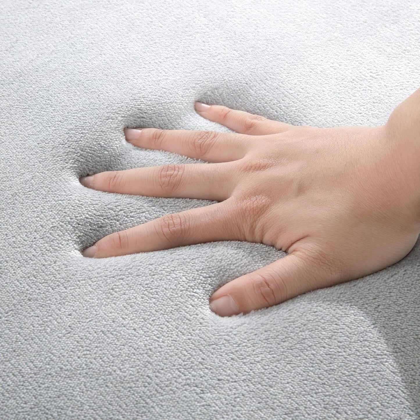 BALAPET Thick Memory Foam 71x59 Play Mat for Playpen, Super Soft Velvet Portable Baby Playpen Mat for Kids Toddler Crawling and Play, Non-Slip Bottom Playmat, Grey